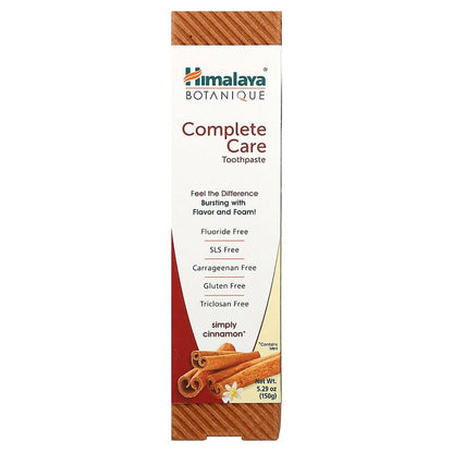 Himalaya Botanique Complete Care Toothpaste, Spearmint Flavor, Fights Plaque, Freshens Breath, Fluoride Free, No Artificial Flavors, SLS Free, Cruelty Free, Foaming, 5.29 Oz, 1 Pack
