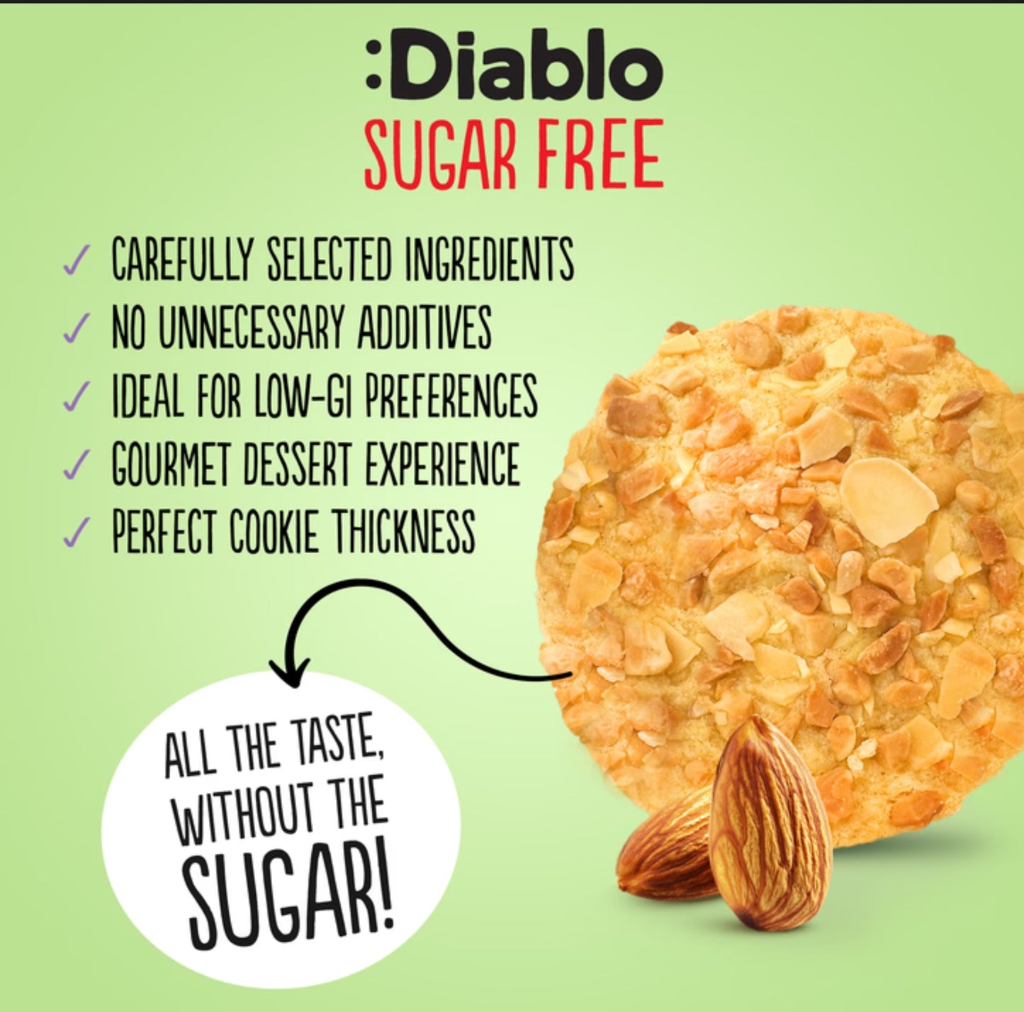 Diablo Sugar Free Almond Cookies-145g