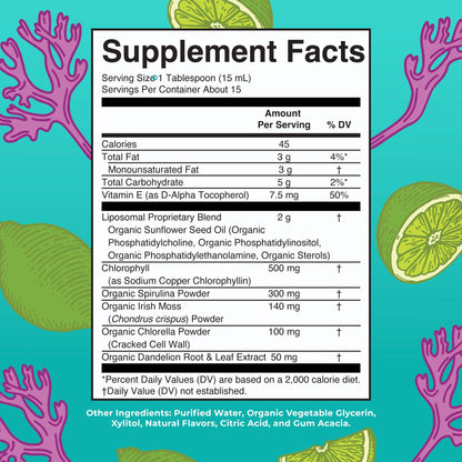 Sea Moss with Spirulina and Chlorella Liposomal