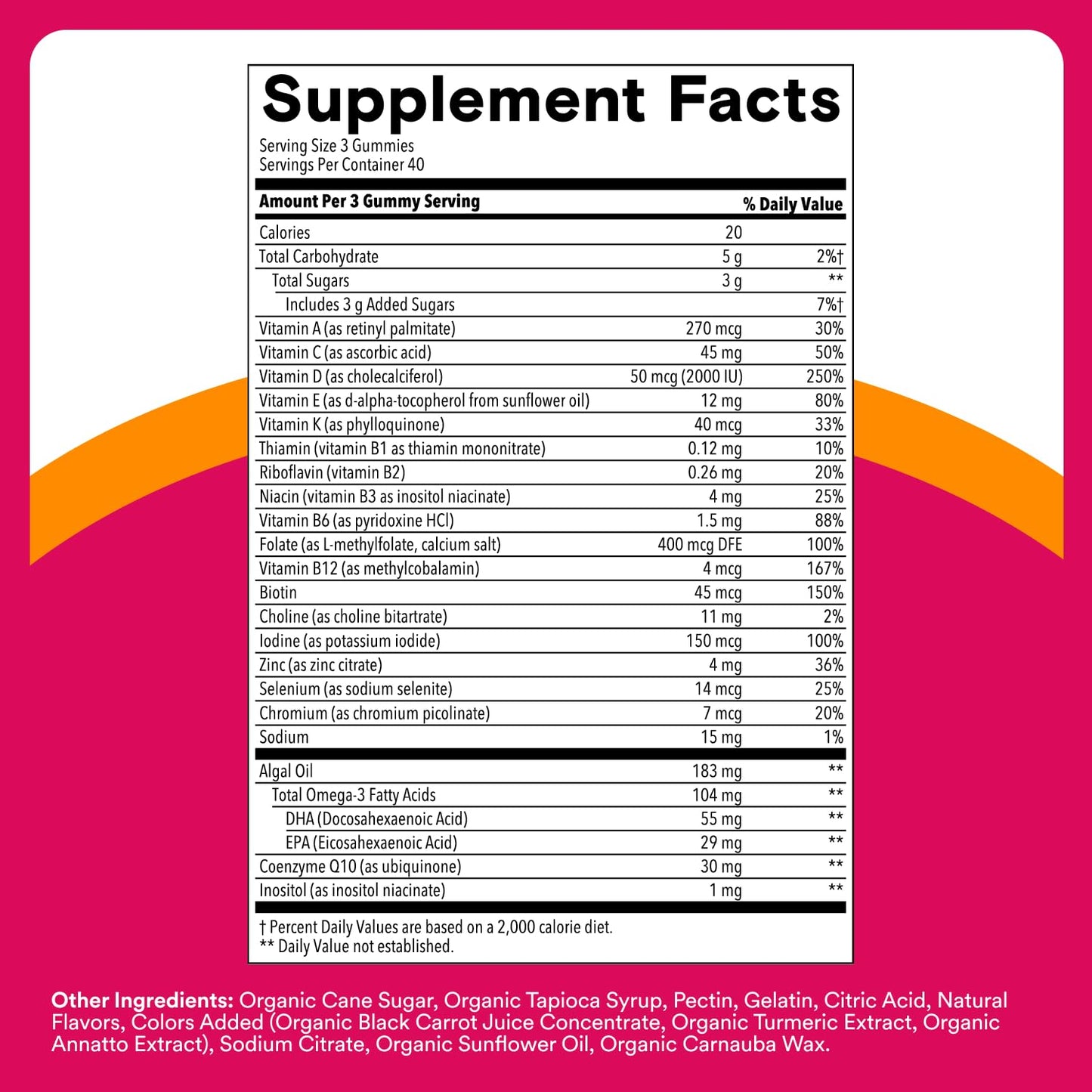 SmartyPants Women’s Plus Multi & Omegas – Multivitamin Gummies with Omega-3, Methylfolate, CoQ10, D3, B Vitamins, Zinc | Gluten Free | 120 Count (40 Day Supply)