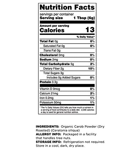 Terrasoul Superfoods Organic Carob Powder, 16 oz – Cocoa Powder Alternative, High in Fiber