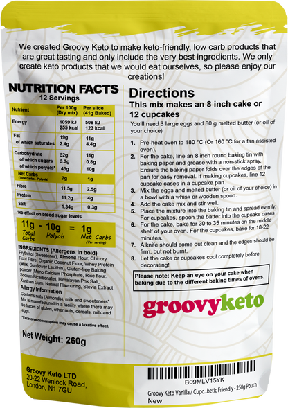 Groovy Keto Low Carb Vanilla Cake Mix 260g