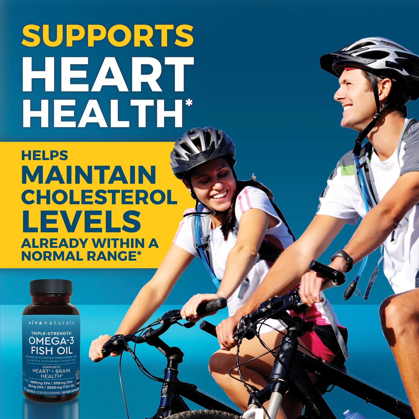 Viva Naturals Triple Strength Omega-3 Fish Oil – 2,500 mg per Serving, RTG Absorption, IFOS Certified, 90 Softgels