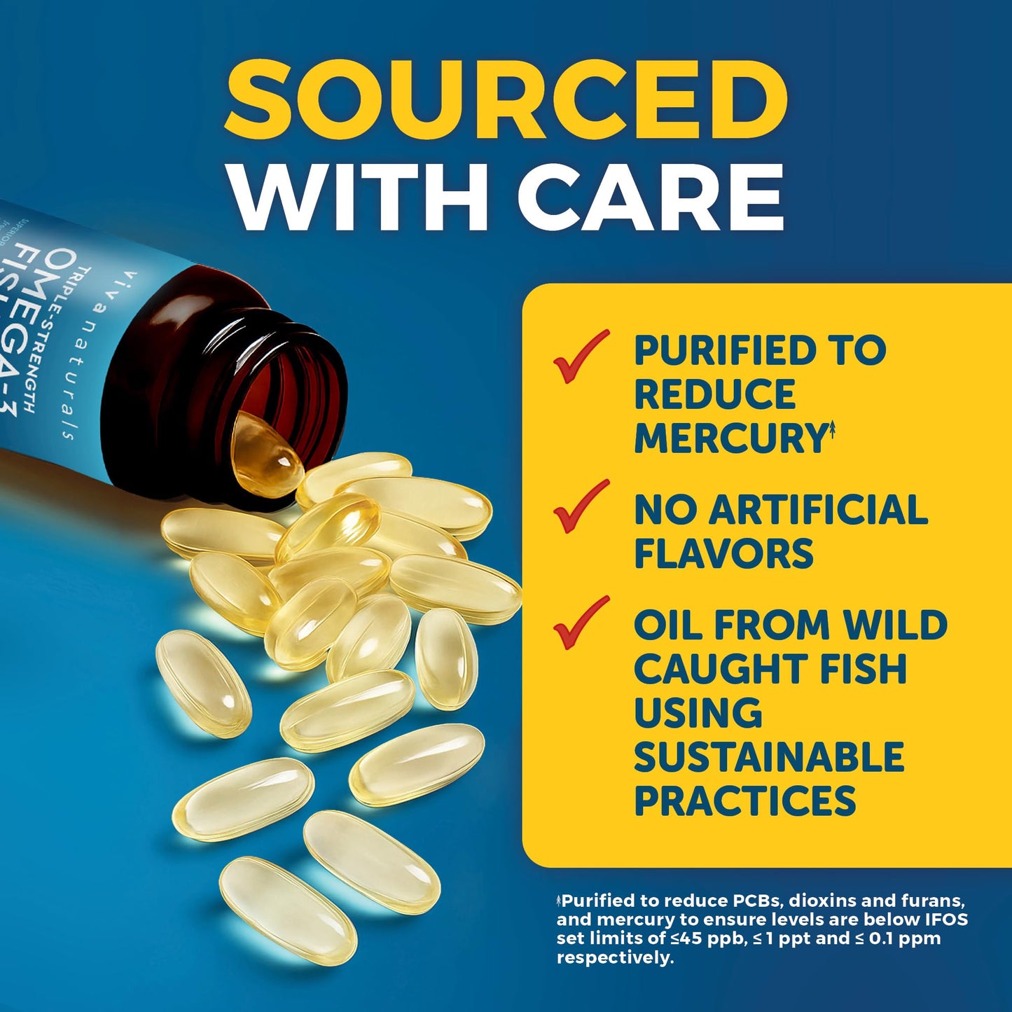Viva Naturals Triple Strength Omega-3 Fish Oil – 2,500 mg per Serving, RTG Absorption, IFOS Certified, 90 Softgels