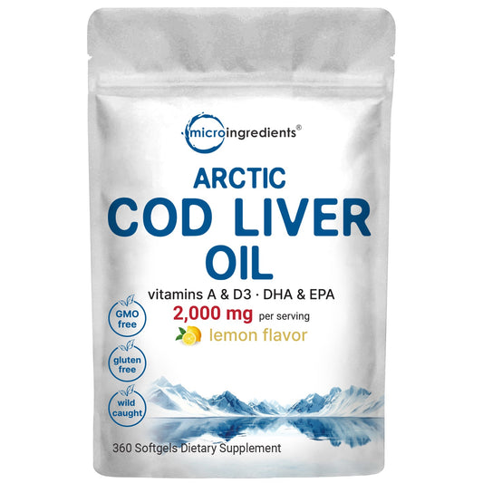 Micro Ingredients Cod Liver Oil 2000mg, 360 softgels